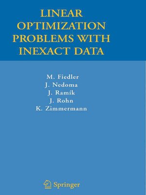 cover image of Linear Optimization Problems with Inexact Data